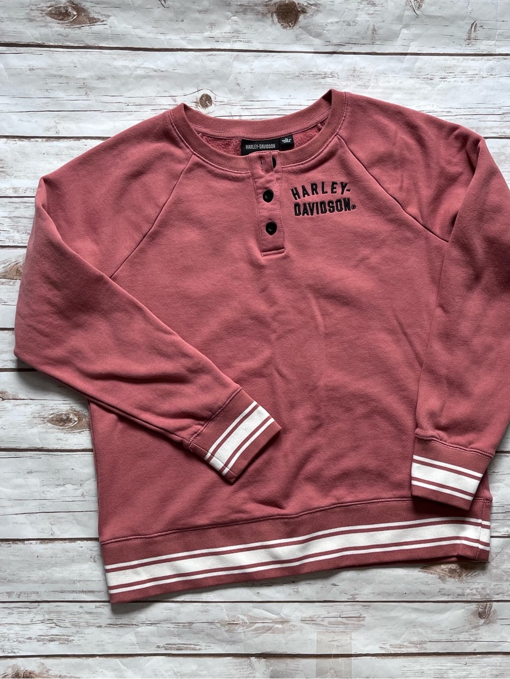 Harley-Davidson Dusty Rose Henley Sweatshirt